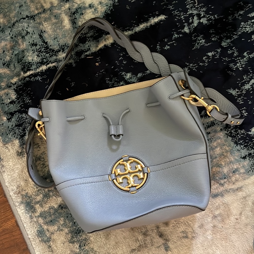 TORY BURCH MILLER BUCKET BAG CROSSBODY HANDBAG CLOUD BLUE